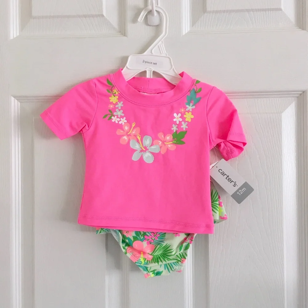 Carter's Floral Lei Rashguard Swimsuit